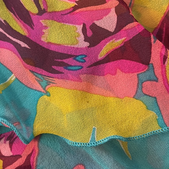 Betsey Johnson New York Vintage Size 10 Mermaid Whimsical 100% Silk Dress Floral - Picture 9 of 16